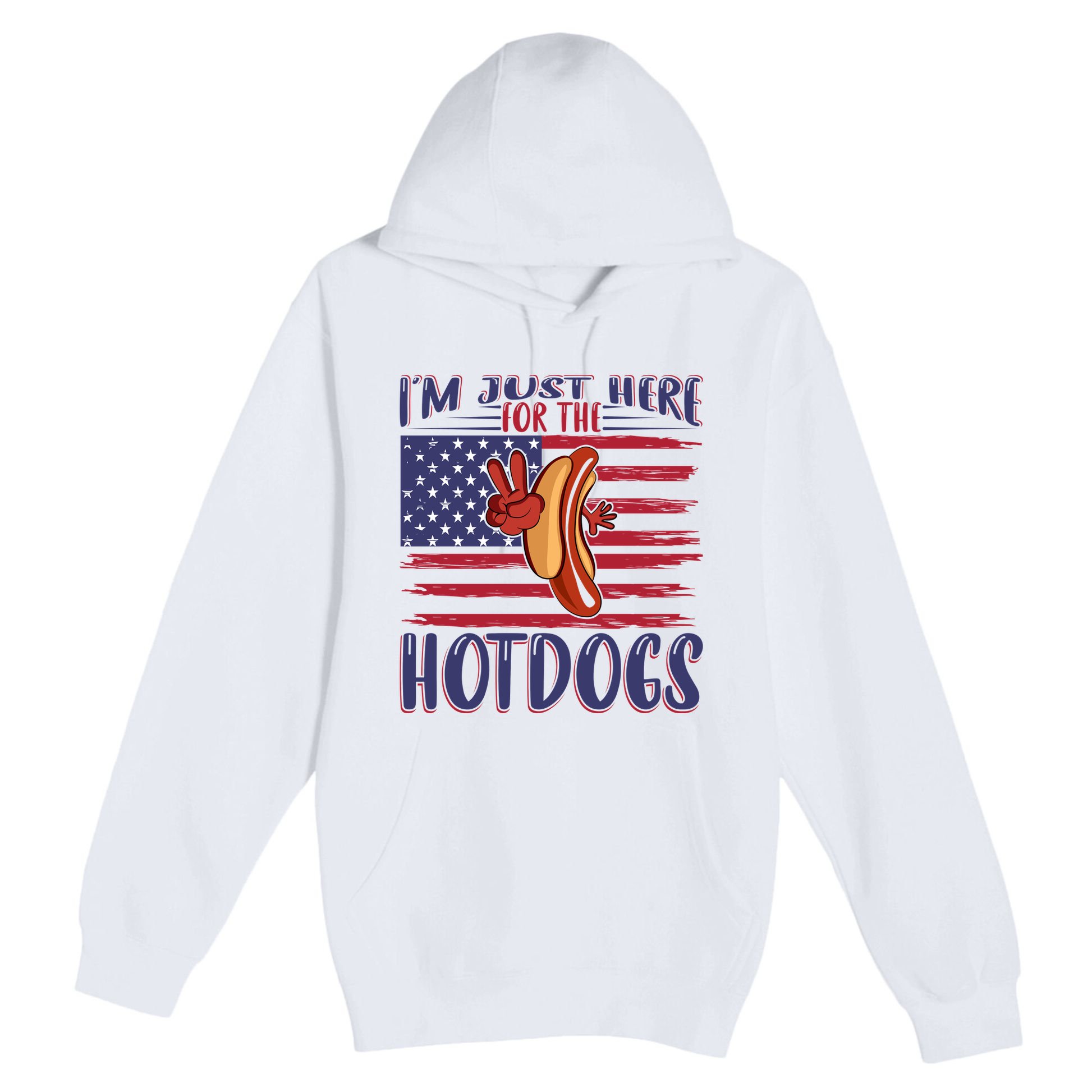 Just Here For The Hot Dogs Premium Pullover Hoodie