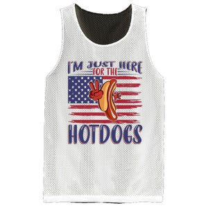 Just Here For The Hot Dogs Mesh Reversible Basketball Jersey Tank