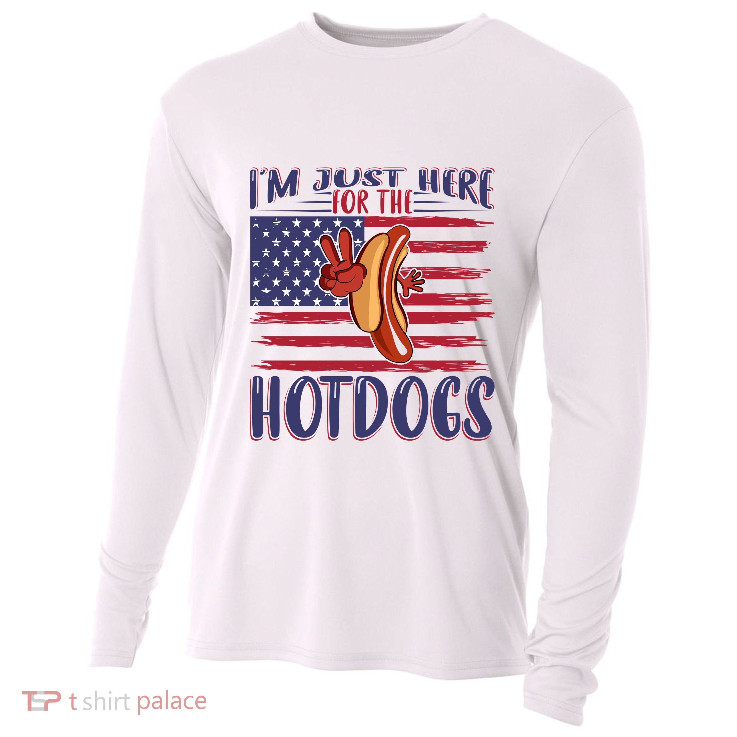 Just Here For The Hot Dogs Cooling Performance Long Sleeve Crew