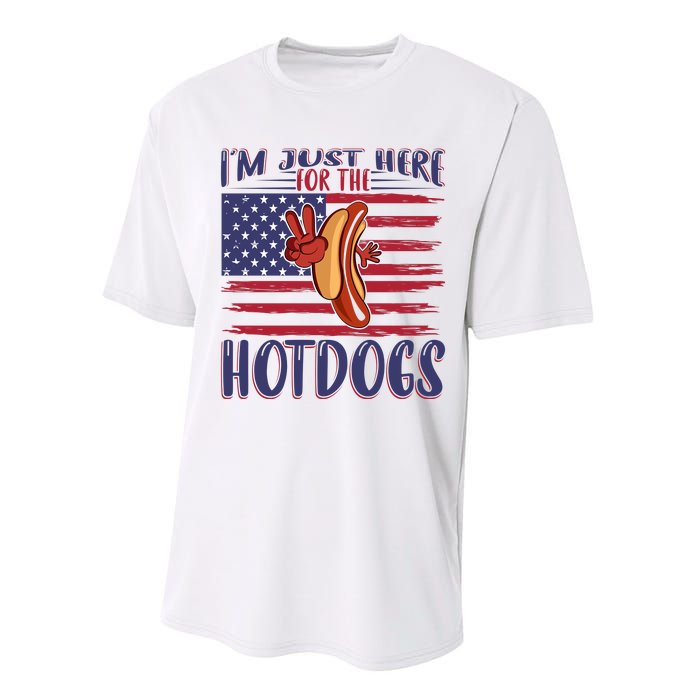 Just Here For The Hot Dogs Performance Sprint T-Shirt