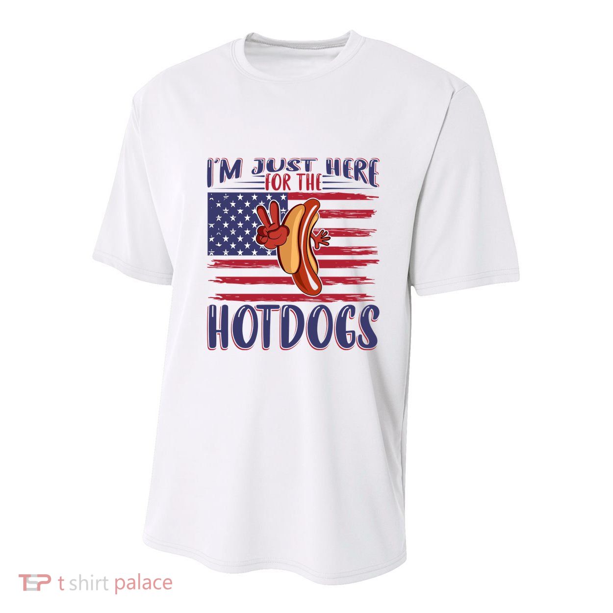 Just Here For The Hot Dogs Youth Performance Sprint T-Shirt