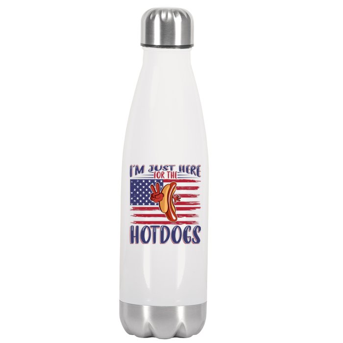 Just Here For The Hot Dogs Stainless Steel Insulated Water Bottle