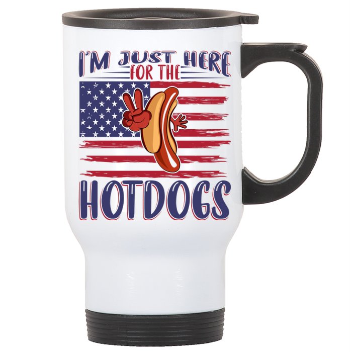 Just Here For The Hot Dogs Stainless Steel Travel Mug