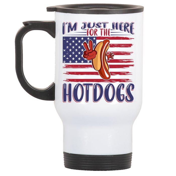 Just Here For The Hot Dogs Stainless Steel Travel Mug