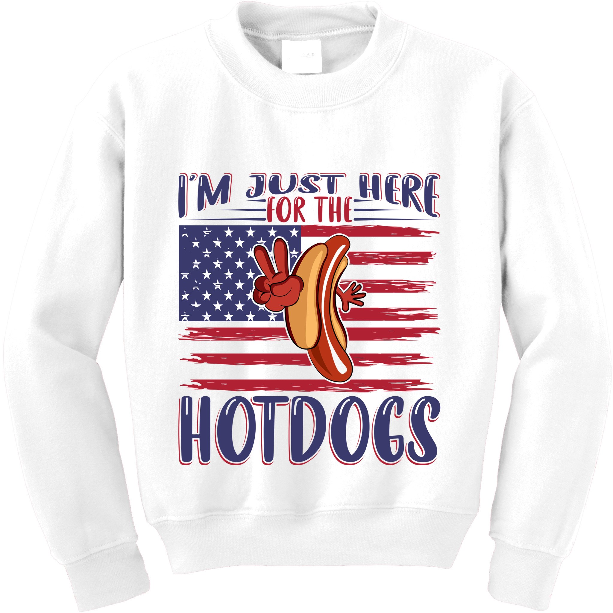 Just Here For The Hot Dogs Kids Sweatshirt