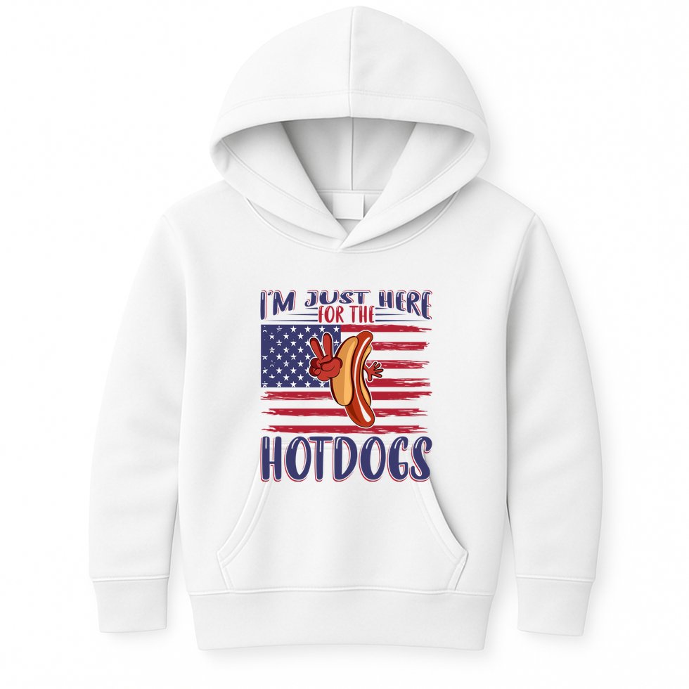 Just Here For The Hot Dogs Kids Hoodie