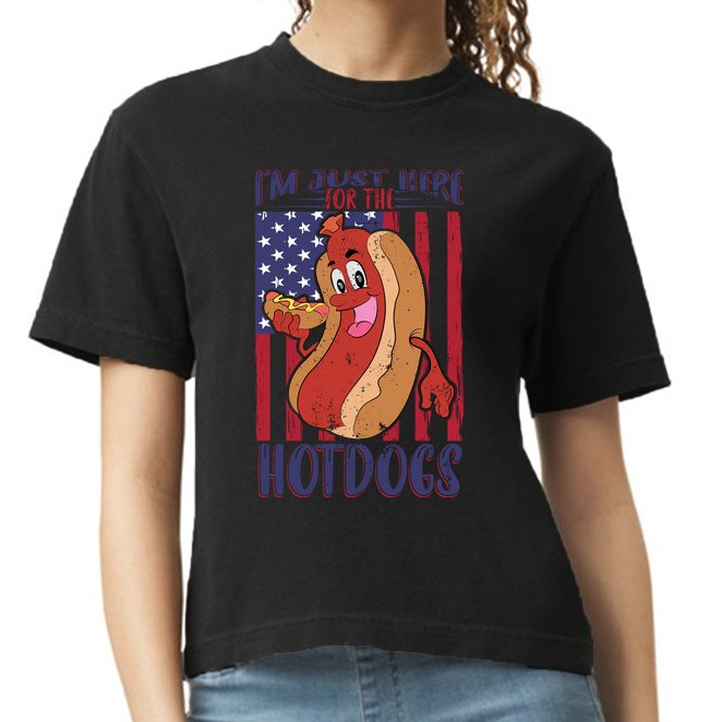 Just Here For The Hot Dogs Comfort Colors Boxy T-Shirt
