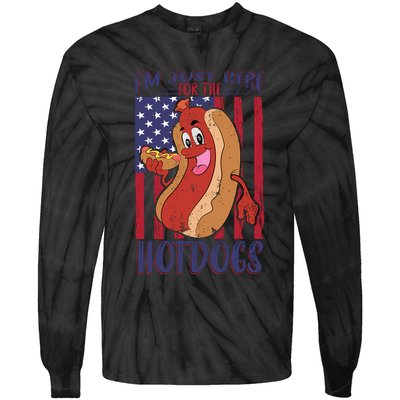Just Here For The Hot Dogs Tie-Dye Long Sleeve Shirt