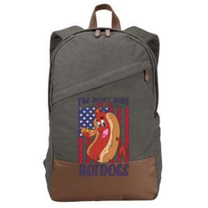 Just Here For The Hot Dogs Cotton Canvas Backpack