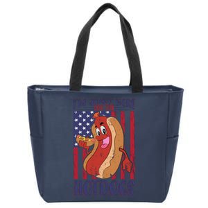 Just Here For The Hot Dogs Zip Tote Bag