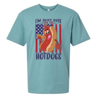 Just Here For The Hot Dogs Sueded Cloud Jersey T-Shirt