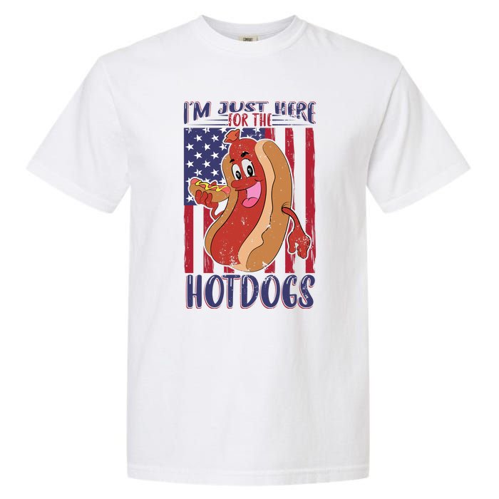 Just Here For The Hot Dogs Garment-Dyed Heavyweight T-Shirt