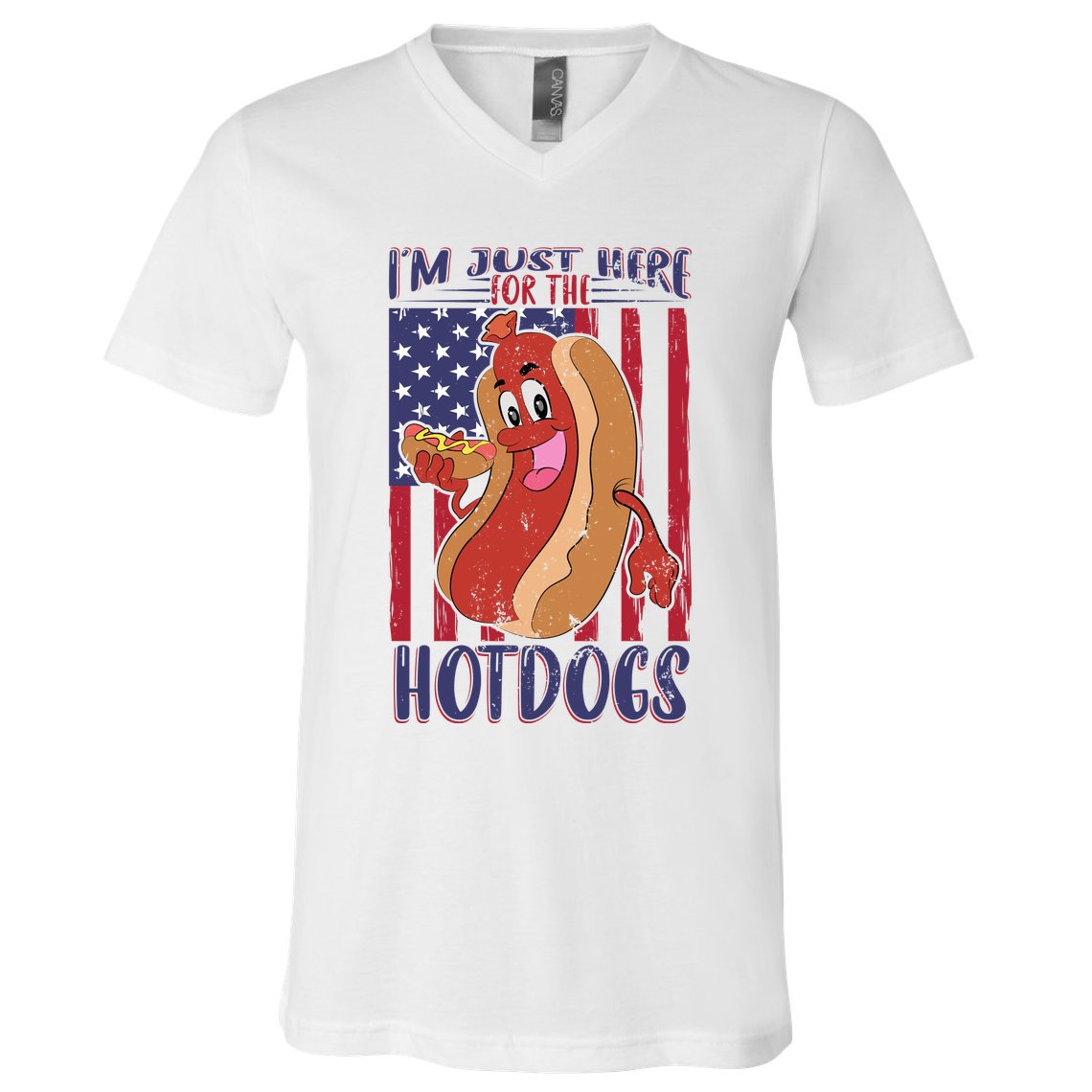 Just Here For The Hot Dogs V-Neck T-Shirt