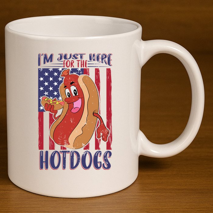 Just Here For The Hot Dogs 11oz C Handle Ceramic Mug