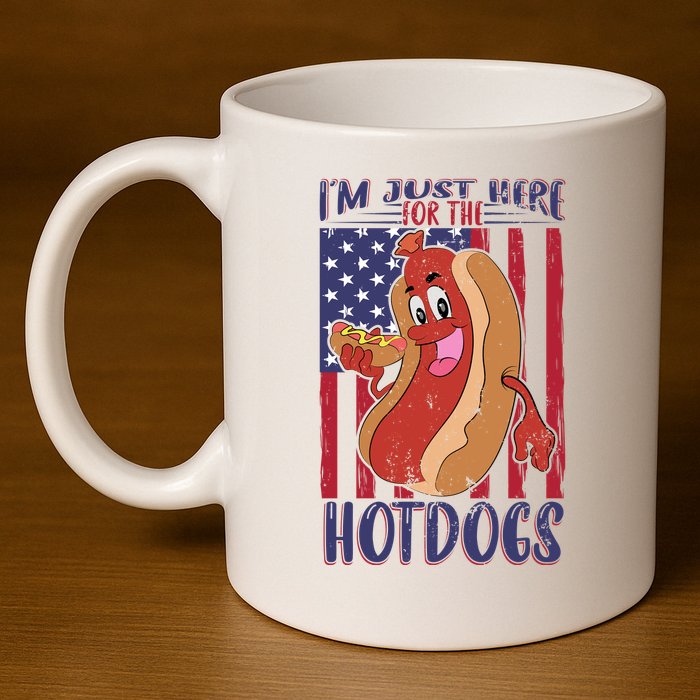 Just Here For The Hot Dogs 11oz C Handle Ceramic Mug
