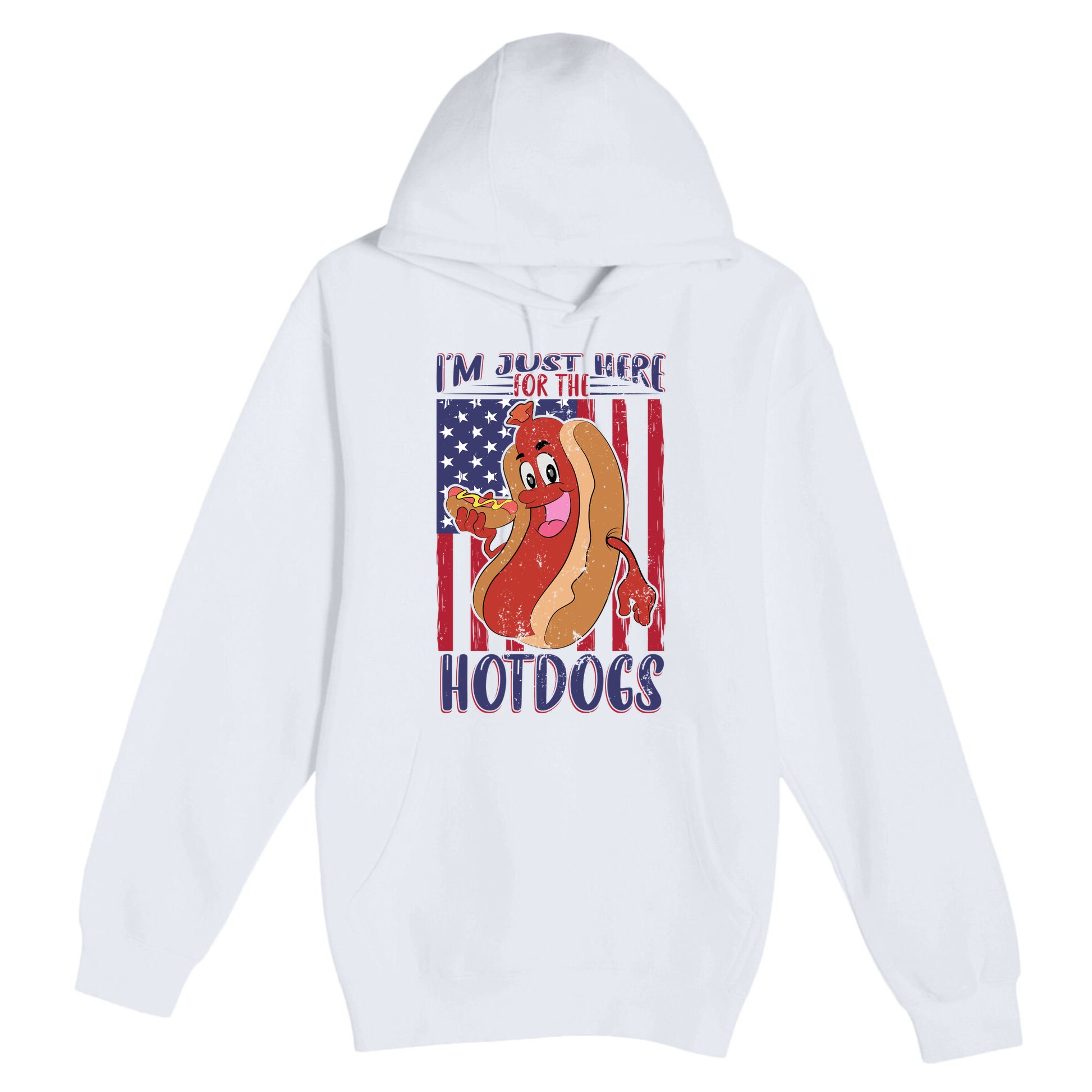 Just Here For The Hot Dogs Premium Pullover Hoodie