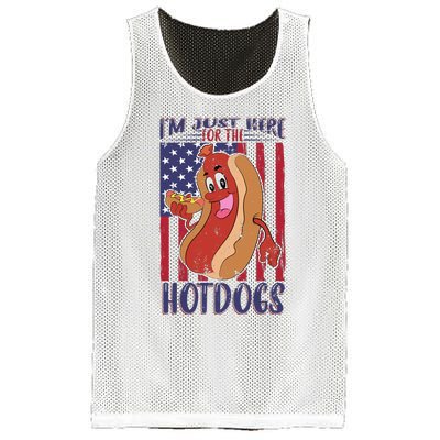 Just Here For The Hot Dogs Mesh Reversible Basketball Jersey Tank