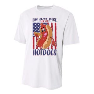 Just Here For The Hot Dogs Performance Sprint T-Shirt