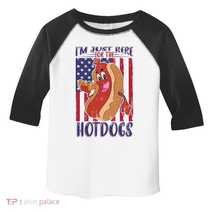 Just Here For The Hot Dogs Toddler Fine Jersey T-Shirt