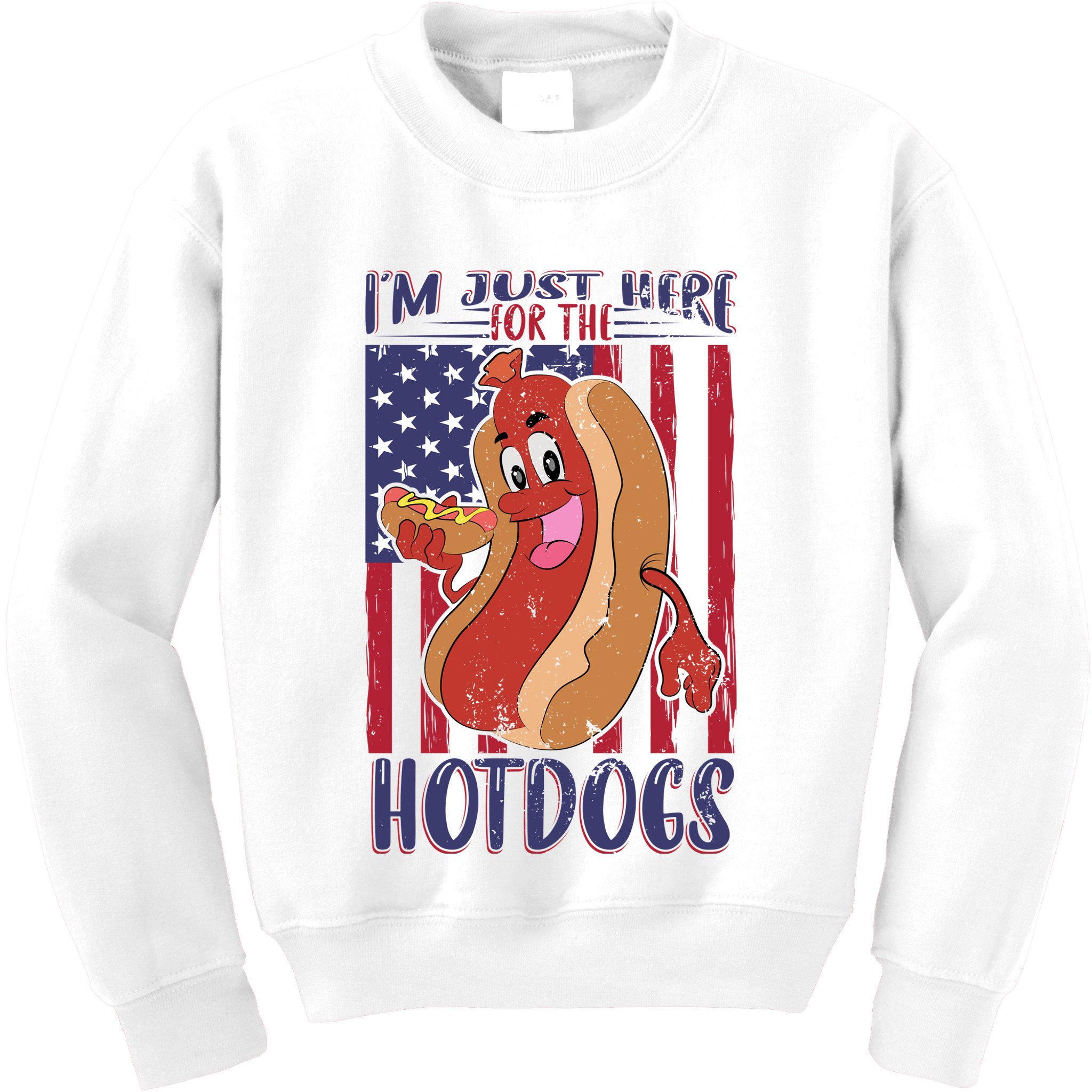 Just Here For The Hot Dogs Kids Sweatshirt