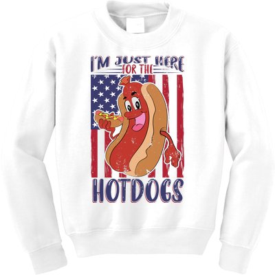 Just Here For The Hot Dogs Kids Sweatshirt