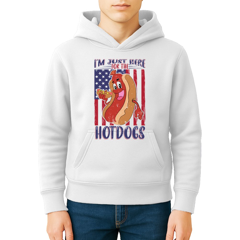 Just Here For The Hot Dogs Kids Hoodie