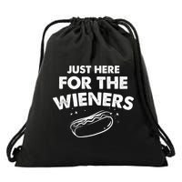 Just Here For The Wieners Funny Hot Dog 4th Of July American Drawstring Bag