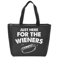 Just Here For The Wieners Funny Hot Dog 4th Of July American Zip Tote Bag