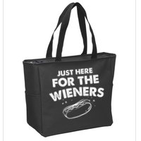 Just Here For The Wieners Funny Hot Dog 4th Of July American Zip Tote Bag
