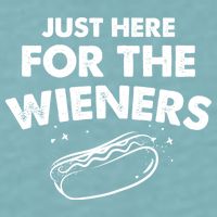 Just Here For The Wieners Funny Hot Dog 4th Of July American Sueded Cloud Jersey T-Shirt