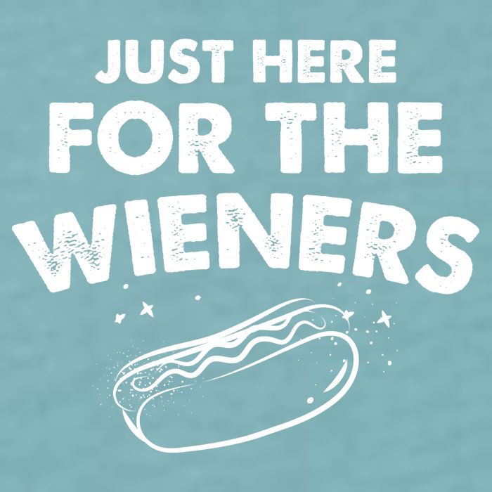 Just Here For The Wieners Funny Hot Dog 4th Of July American Sueded Cloud Jersey T-Shirt
