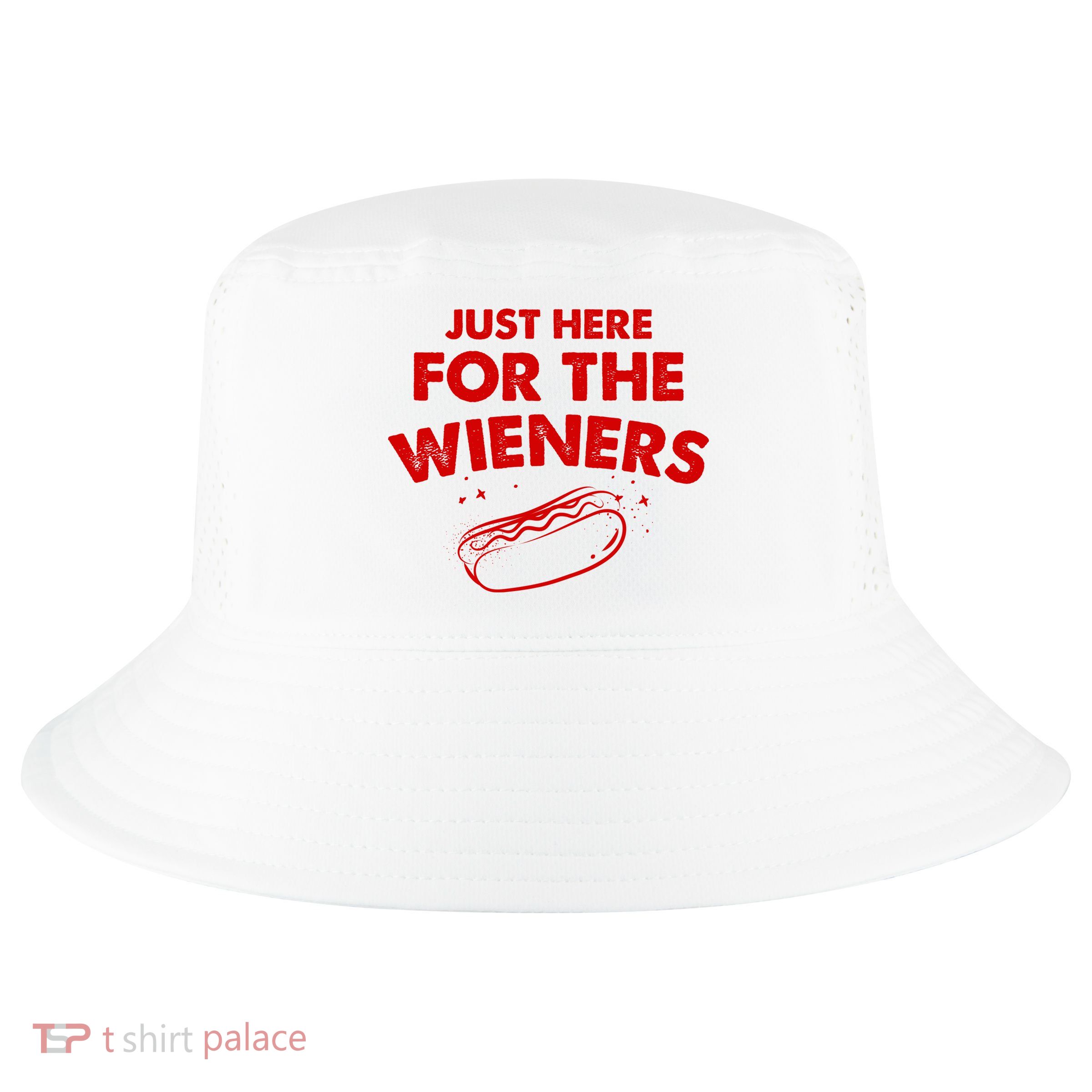 Just Here For The Wieners Funny Hot Dog 4th Of July American Cool Comfort Performance Bucket Hat