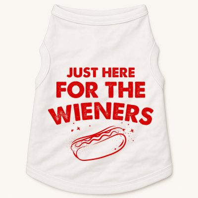 Just Here For The Wieners Funny Hot Dog 4th Of July American Doggie Tank