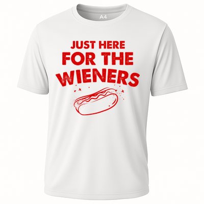 Just Here For The Wieners Funny Hot Dog 4th Of July American Performance Shirt