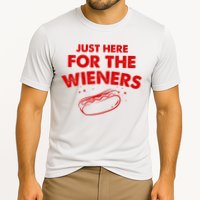 Just Here For The Wieners Funny Hot Dog 4th Of July American Cooling Performance Crew T-Shirt