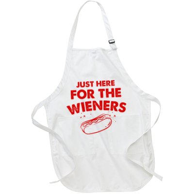 Just Here For The Wieners Funny Hot Dog 4th Of July American Apron