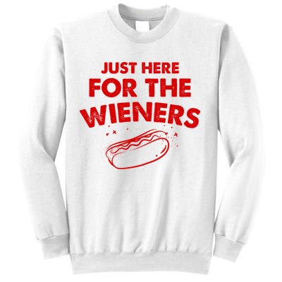 Just Here For The Wieners Funny Hot Dog 4th Of July American Sweatshirt