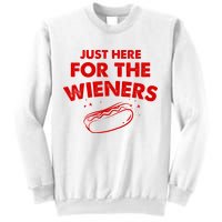 Just Here For The Wieners Funny Hot Dog 4th Of July American Sweatshirt