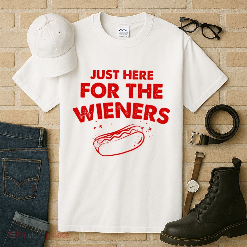 Just Here For The Wieners Funny Hot Dog 4th Of July American Tall T-Shirt