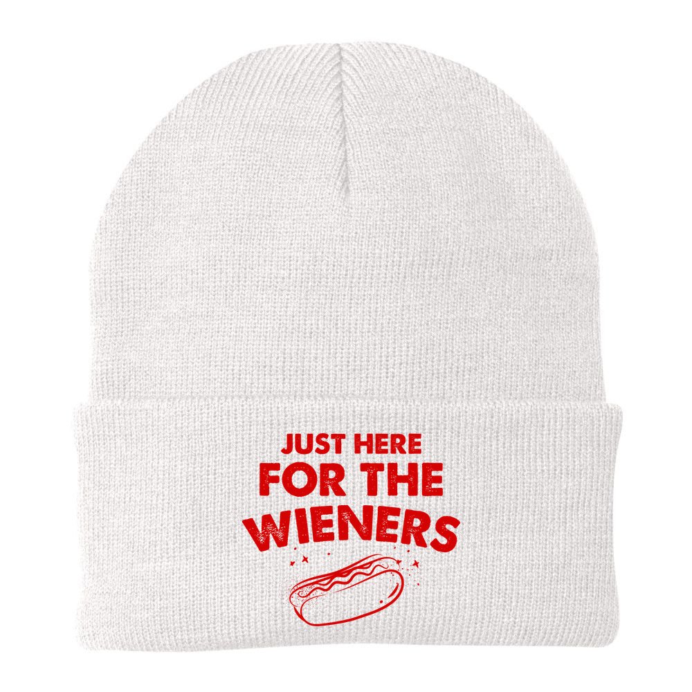 Just Here For The Wieners Funny Hot Dog 4th Of July American Beanie