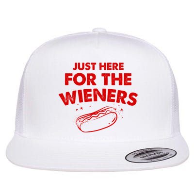 Just Here For The Wieners Funny Hot Dog 4th Of July American Flatbill Hat