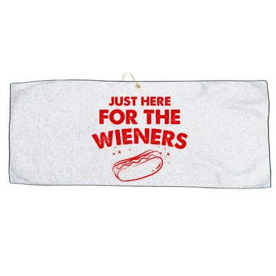 Just Here For The Wieners Funny Hot Dog 4th Of July American Large Microfiber Waffle Golf Towel