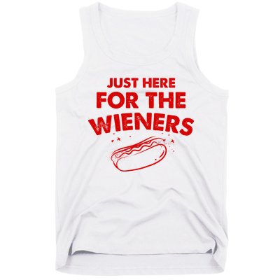 Just Here For The Wieners Funny Hot Dog 4th Of July American Tank Top