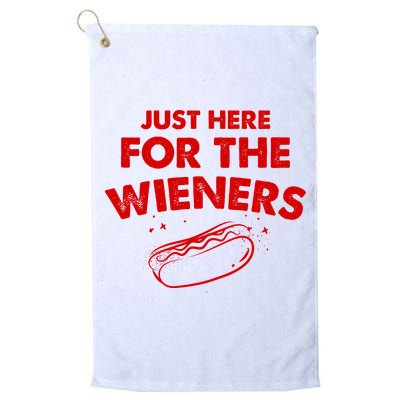Just Here For The Wieners Funny Hot Dog 4th Of July American Golf Towel