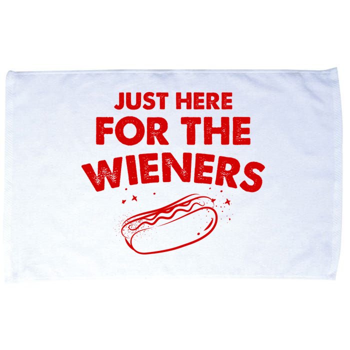 Just Here For The Wieners Funny Hot Dog 4th Of July American Microfiber Hand Towel