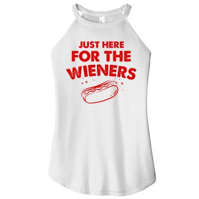 Just Here For The Wieners Funny Hot Dog 4th Of July American Women's Perfect Tri Rocker Tank