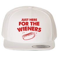 Just Here For The Wieners Funny Hot Dog 4th Of July American Wool Snapback Cap