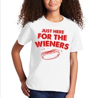 Just Here For The Wieners Funny Hot Dog 4th Of July American Kids T-Shirt