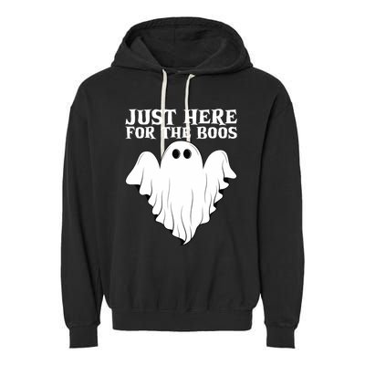 Just Here For The Boos Funny Ghost Garment-Dyed Fleece Hoodie