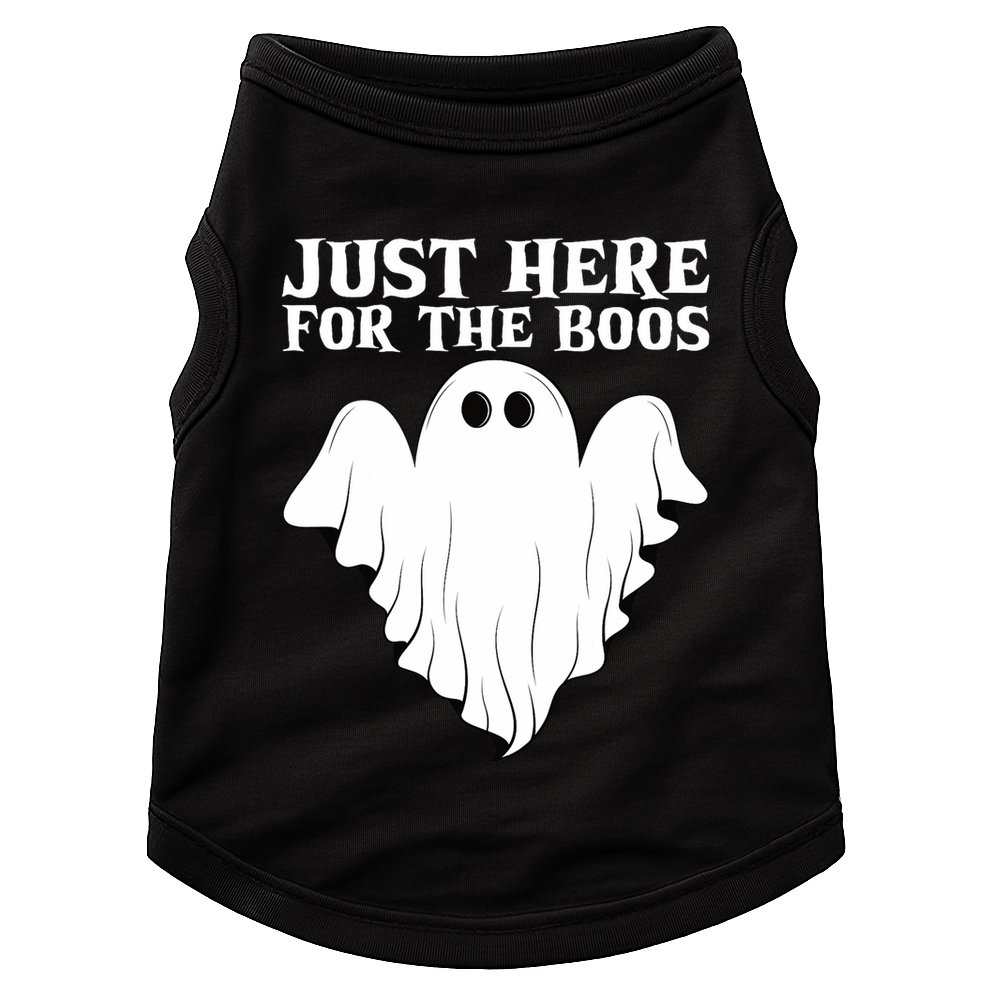 Just Here For The Boos Funny Ghost Doggie Tank